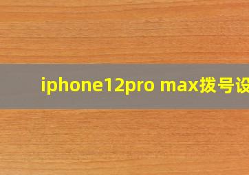 iphone12pro max拨号设置